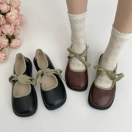 法式少女小皮鞋女2023新款夏天玛丽珍女鞋配裙子法式晚风单鞋通勤商品大图