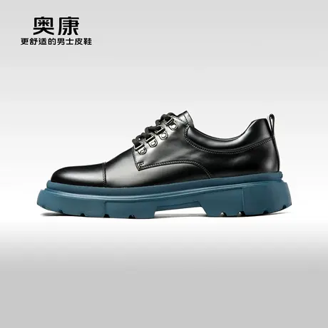 【运动皮鞋】奥康男鞋2023春秋季青年潮搭厚底减震舒适休闲皮鞋图片