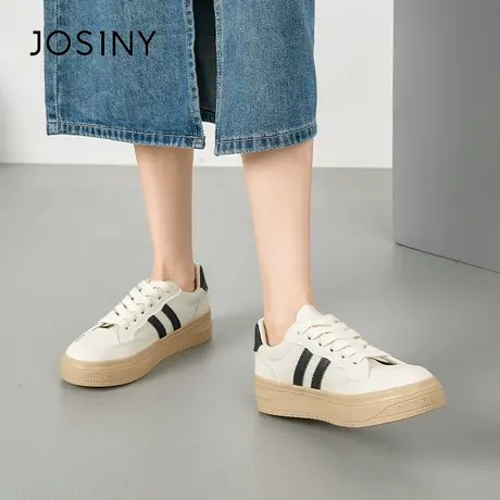 Josiny/卓诗尼厚底小白鞋女2023新款夏季ins潮流经典板鞋百搭时尚商品大图
