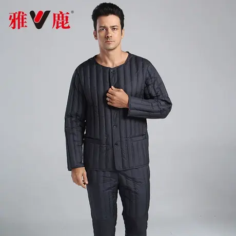 雅鹿正品中老年男士羽绒服内胆套装低领修身短款保暖秋冬加厚大码图片