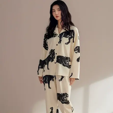 猫人睡衣春秋季女款2023新款纯棉长袖女学生大码可外穿家居服套装商品大图