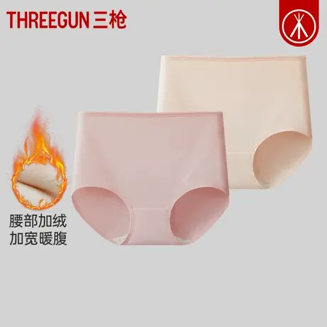 三枪保暖内裤女暖腹护腰加绒加厚纯棉高腰收腹全棉抗菌裆冬季短裤商品大图