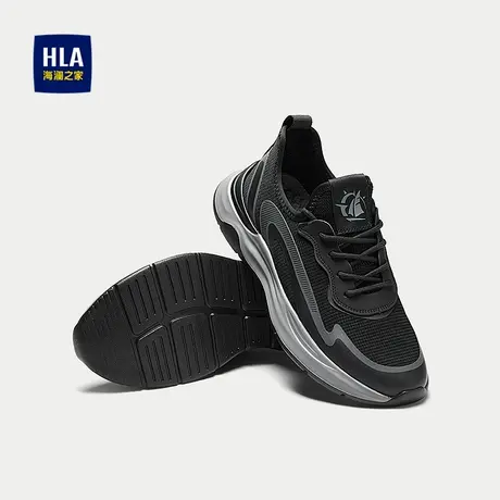 HLA/海澜之家时尚镶拼圆头休闲鞋2025新透气网布耐穿防滑运动鞋男商品大图