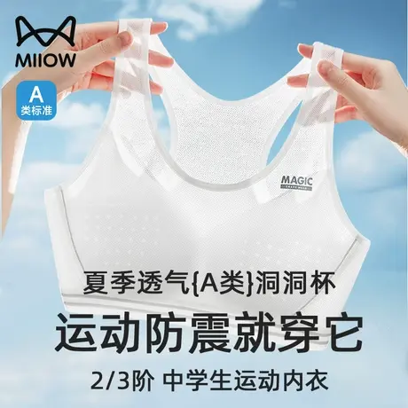 猫人初中生少女内衣夏季薄款青春发育期女大童高中生防震透气文胸商品大图