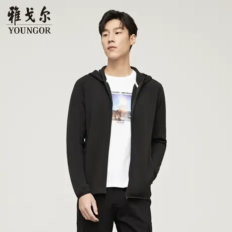 雅戈尔奥莱 男装T恤针织外套中青年男长袖T恤图片