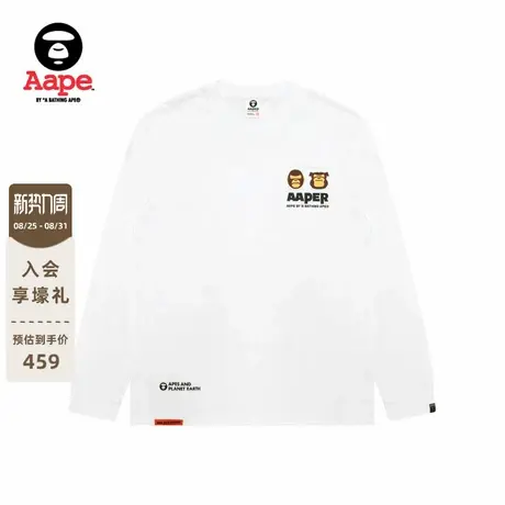 Aape旗舰店男装秋冬猿人军团徽章休闲潮流长袖T恤1575XXP图片
