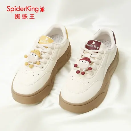 SPIDER KING/蜘蛛王正品女板鞋2025秋新款休闲面包鞋百搭丑萌厚底图片