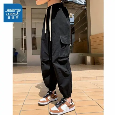 LE真维斯女装长裤2025年春季新款工装裤束脚时尚潮流休闲裤子潮商品大图