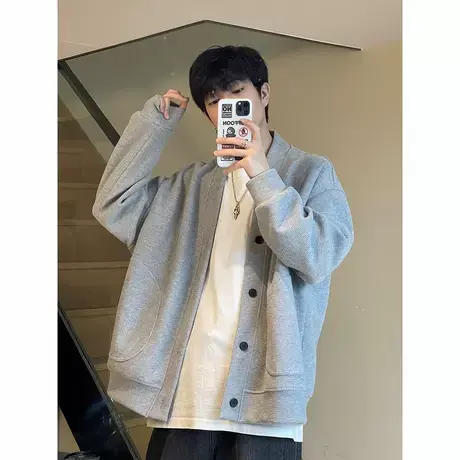 开衫外套男春秋宽松长袖卫衣美式潮牌百搭帅气情侣装穿搭慵懒外衣商品大图