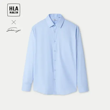 HLA/海澜之家轻商务衫及系列长袖正装衬衫24春夏新通勤挺括衬衣男图片