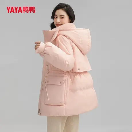 【双十一预售】鸭鸭羽绒服女款2023年秋冬新品中长款连帽外套C图片