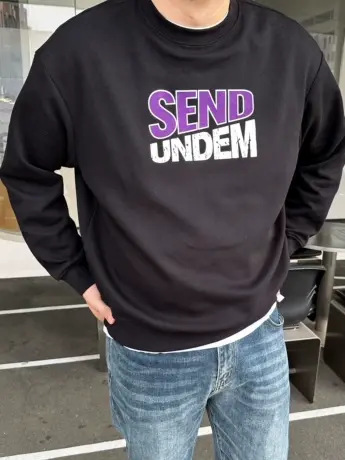 DAEVU冬新款加绒加厚欧美休闲潮胖子加肥加大码男款圆领长袖卫衣商品大图