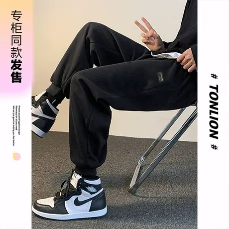 [商场同款]唐狮春秋季休闲长裤男装基本百搭休闲直筒工装卫裤子图片