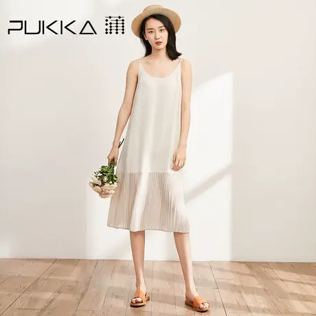 蒲PUKKA 原创设计女装2023春夏宽松休闲百搭吊带背心连衣裙图片