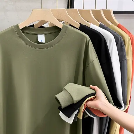 重磅日系叠穿长袖T恤内搭白色宽松打底衫春夏丝光薄款上衣男卫衣商品大图