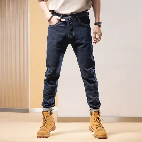 Modi Nick/摩帝尼克拼接牛仔裤男士休闲裤子直筒个性百搭裤子男款商品大图