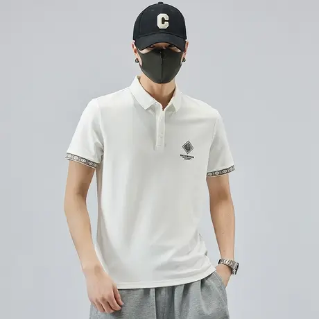 夏季衬衫领POLO衫男士2024新款夏装有领翻领短袖t恤衫男款上衣服商品大图