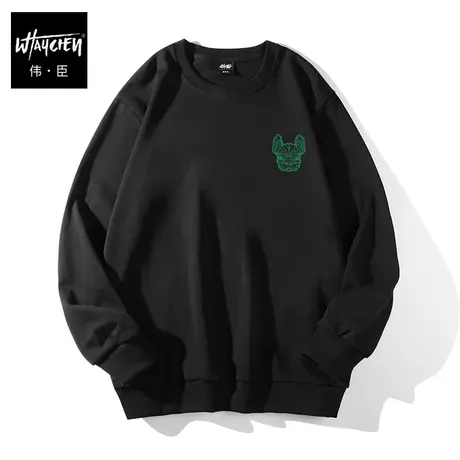 伟臣2022春季新品大码男装圆领卫衣男胖子加肥加大宽松肥佬外套潮图片