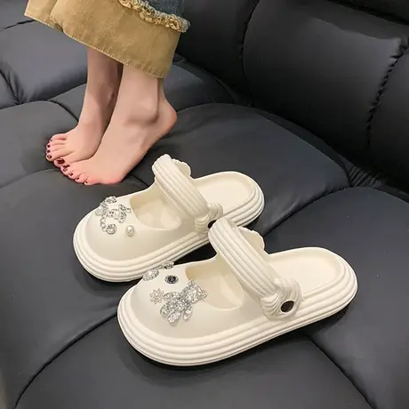 洞洞鞋女2024夏季新款外穿厚底防滑包头凉拖海边度假沙滩鞋家用图片
