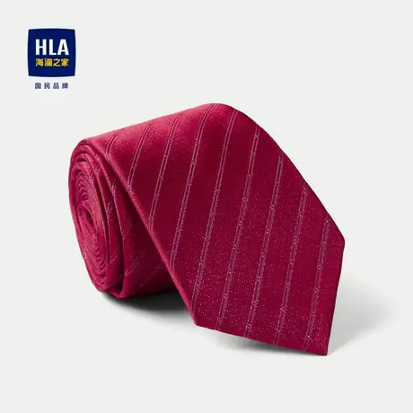 HLA/海澜之家宴会款2023新品喜庆婚宴质感含桑蚕丝红色系领带男图片