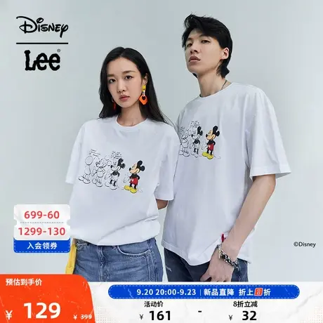 LeeX Disney联名23新品舒适印花男女同款短袖T恤LUT0051173R图片