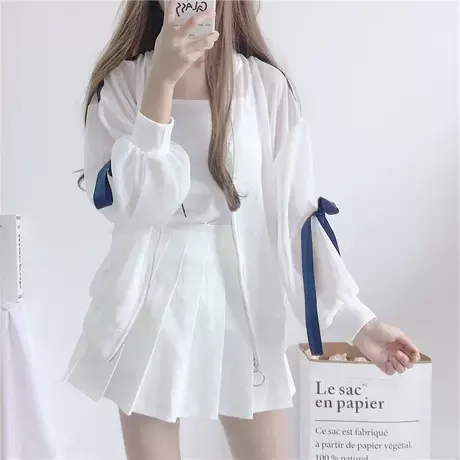 夏季冰丝防晒衣女长袖2021年新款时尚高端外穿薄款小个子雪纺外套商品大图