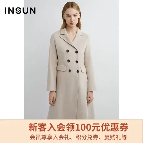 恩裳春季绵羊毛时尚廓形减龄宽松简约舒适毛呢外套女商品大图