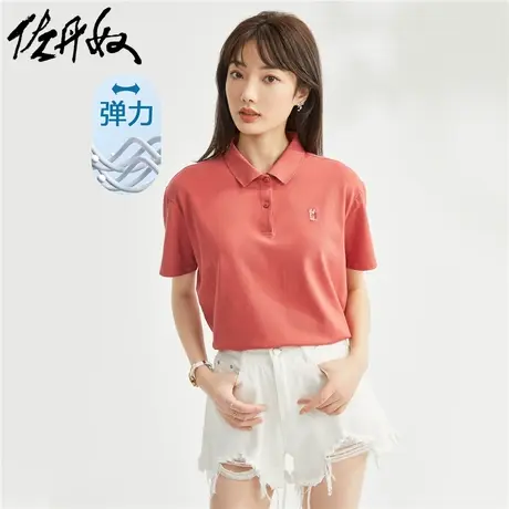 佐丹奴Polo女装小刺绣宽松弹力珠地布短袖POLO 05311381图片