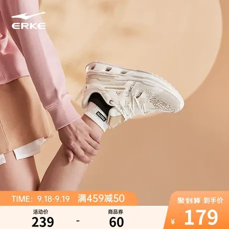 鸿星尔克运动鞋女2023年秋冬新款潮增高休闲鞋防滑软底百搭老爹鞋商品大图