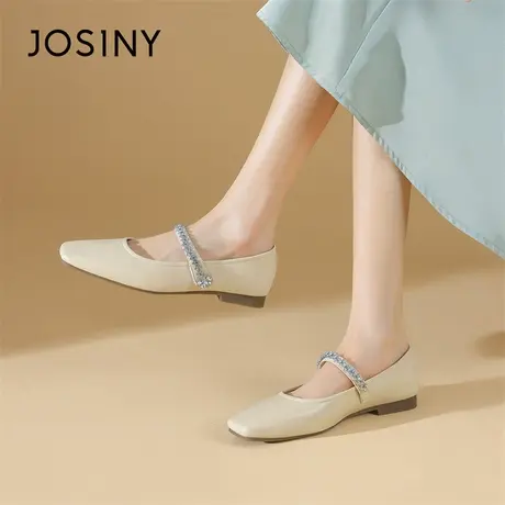 Josiny/卓诗尼玛丽珍鞋女2024新款春季爆款平底浅口软皮单鞋女鞋商品大图
