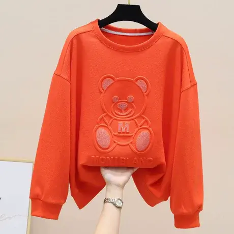 宽松烫钻卫衣女中长款2023春季新款洋气减龄春秋薄款慵懒风上衣潮商品大图