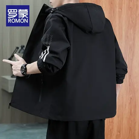 罗蒙夹克男士秋季潮流工装冲锋衣户外宽松休闲运动外套男歀春秋款图片