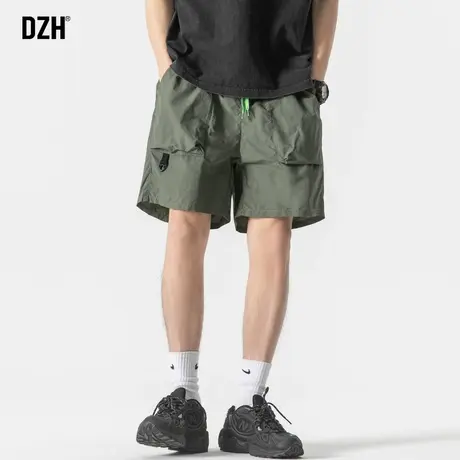 男士美式工装短裤冰丝裤速干裤男款夏凉裤宽松五分裤男夏季沙滩裤商品大图