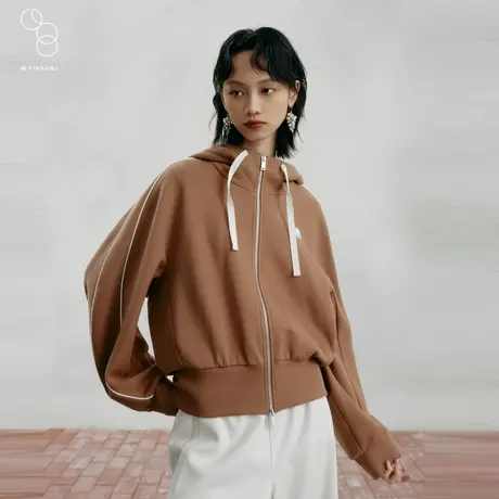子苞米冬季新款冬款时尚简约连帽百搭女式短外套图片