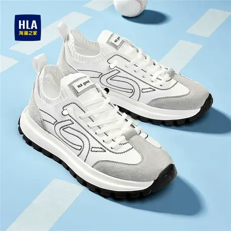 HLA/海澜之家男鞋新款春季户外时尚免系带跑步休闲鞋耐磨运动鞋图片