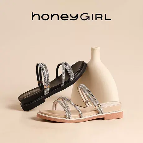 HoneyGIRL外穿拖鞋女2024新款夏季高级感爆款超软女鞋废土风凉鞋商品大图