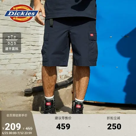 Dickies春夏松紧腰围腰带多口袋山系宽松休闲速干工装短裤商品大图