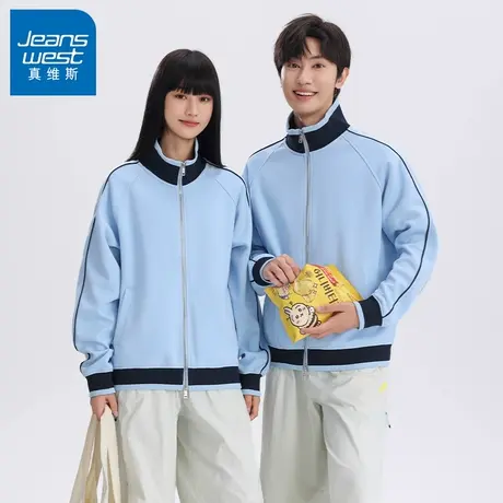 N5真维斯外套男2025秋季新款美式潮牌高领情侣棒球服男士春秋夹克商品大图