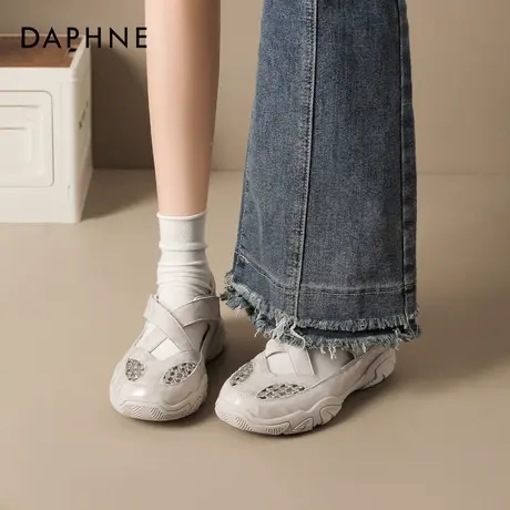 达芙妮运动休闲凉鞋2026夏季新款厚底增高跟女款包头罗马女鞋外穿图片