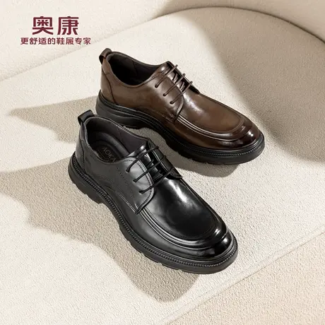 奥康 男鞋2025秋季新款商务正装德比鞋上班通勤系带皮鞋门店发货商品大图