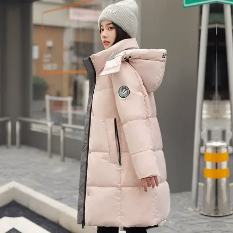 中长款羽绒棉衣棉服女冬新款过膝学生宽松大码加厚棉袄外套面包服图片