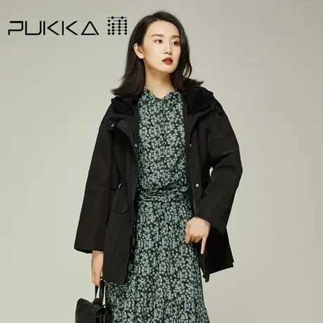 蒲PUKKA 女装连帽棉服冬装新款设计感时尚保暖棉衣商场同款图片