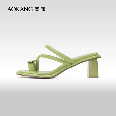 奥康女鞋 2023夏季新款夹趾拖鞋可外穿半拖休闲百搭厚底女士凉拖商品大图