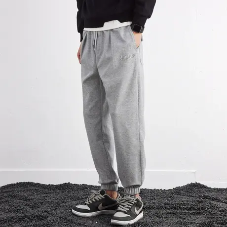 2022年裤子男潮牌春季男士卫裤宽松束脚裤休闲长裤运动裤男生直筒商品大图