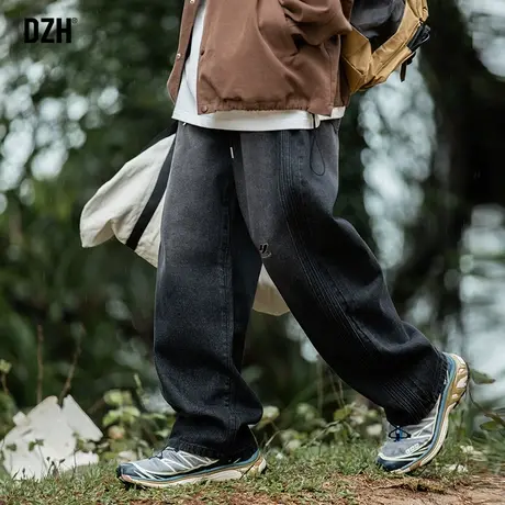 男士宽松牛仔裤男直筒痞帅男裤子美式高街休闲长裤潮牌男裤春夏款商品大图