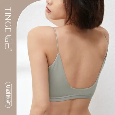 TINGE美背内搭运动细肩带内衣女夏季抹胸防走光带胸垫吊带式文胸商品大图