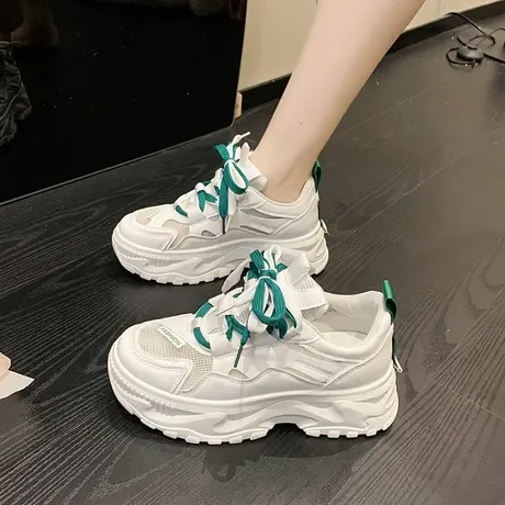 老爹鞋女ins潮超火网面透气薄款百搭厚底2024夏季新款小白运动鞋商品大图