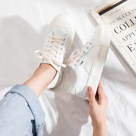 白色帆布鞋女2021年新款夏季薄款ulzzang百搭学生潮鞋ins平底板鞋图片