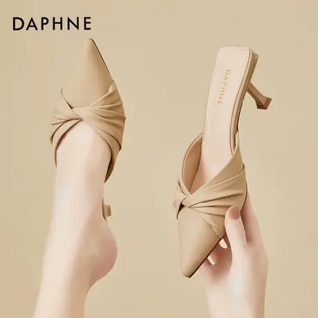 Daphne/达芙妮女鞋2022新款夏季高跟拖鞋气质时装凉鞋小众凉拖鞋图片