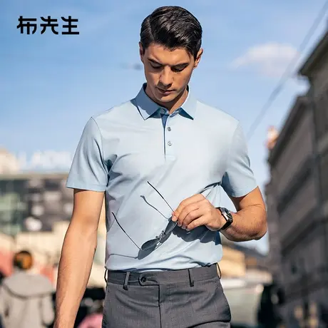 MrBu布先生专利领翻领t恤男2025春夏纯棉丝光棉短袖t恤AT15038图片